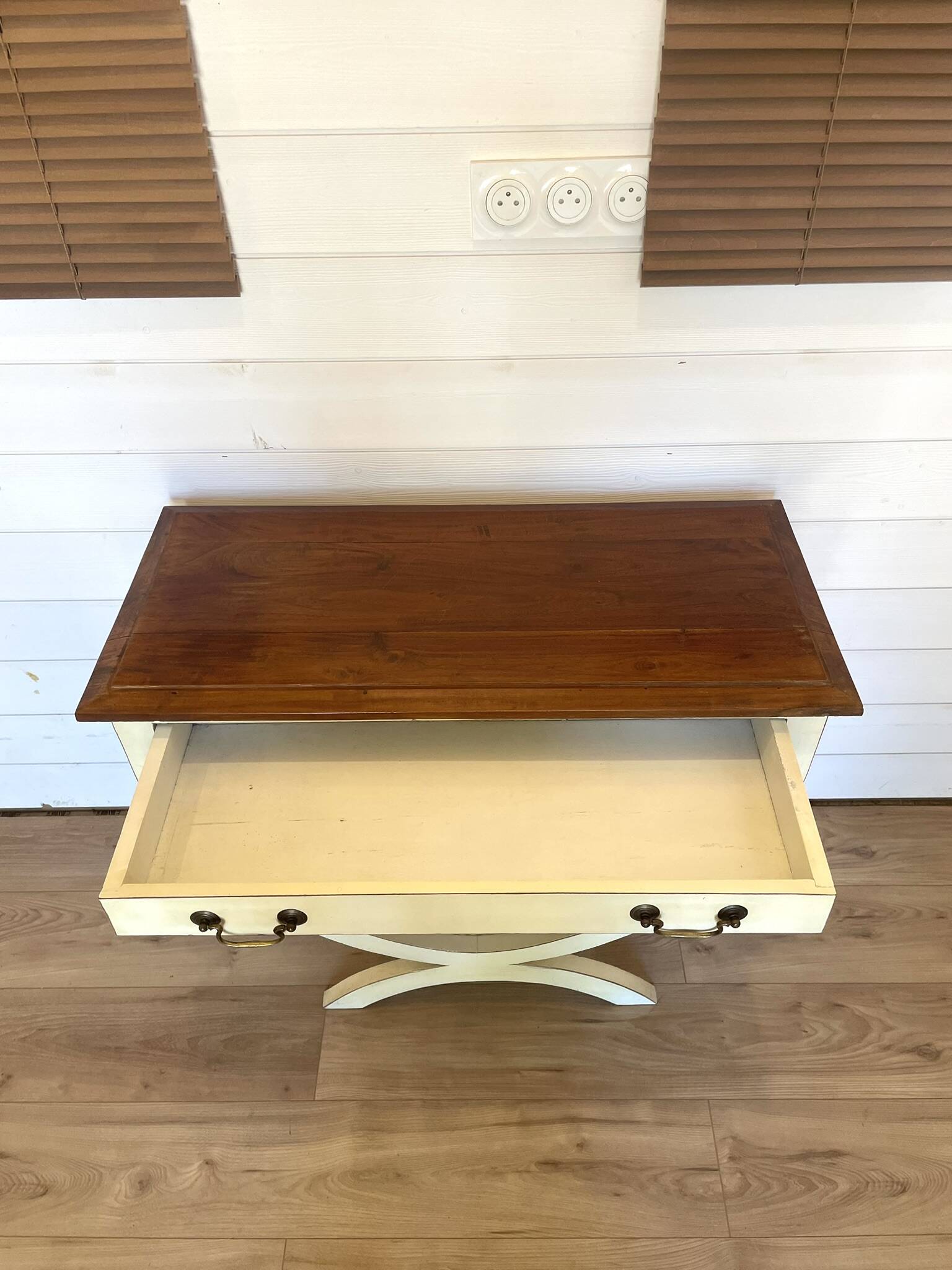 Vintage Style Directoire Console Table / Patinated Centre Table - Legs in