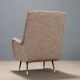 Vintage foam armchair in metal and brass, design, Italy, 1960s