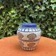 Vintage ceramic vase signed – Art Deco style in blue and orange