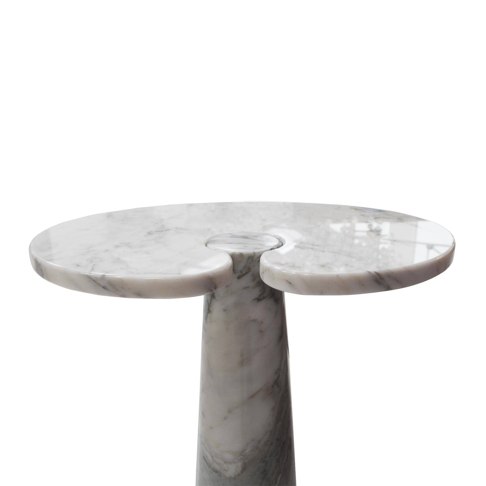 Original Angelo Mangiarotti Italian "Eros" Carrara Marble Side Tables