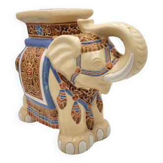 Ceramic plant holder in the shape of an elephant in glazed ceramic