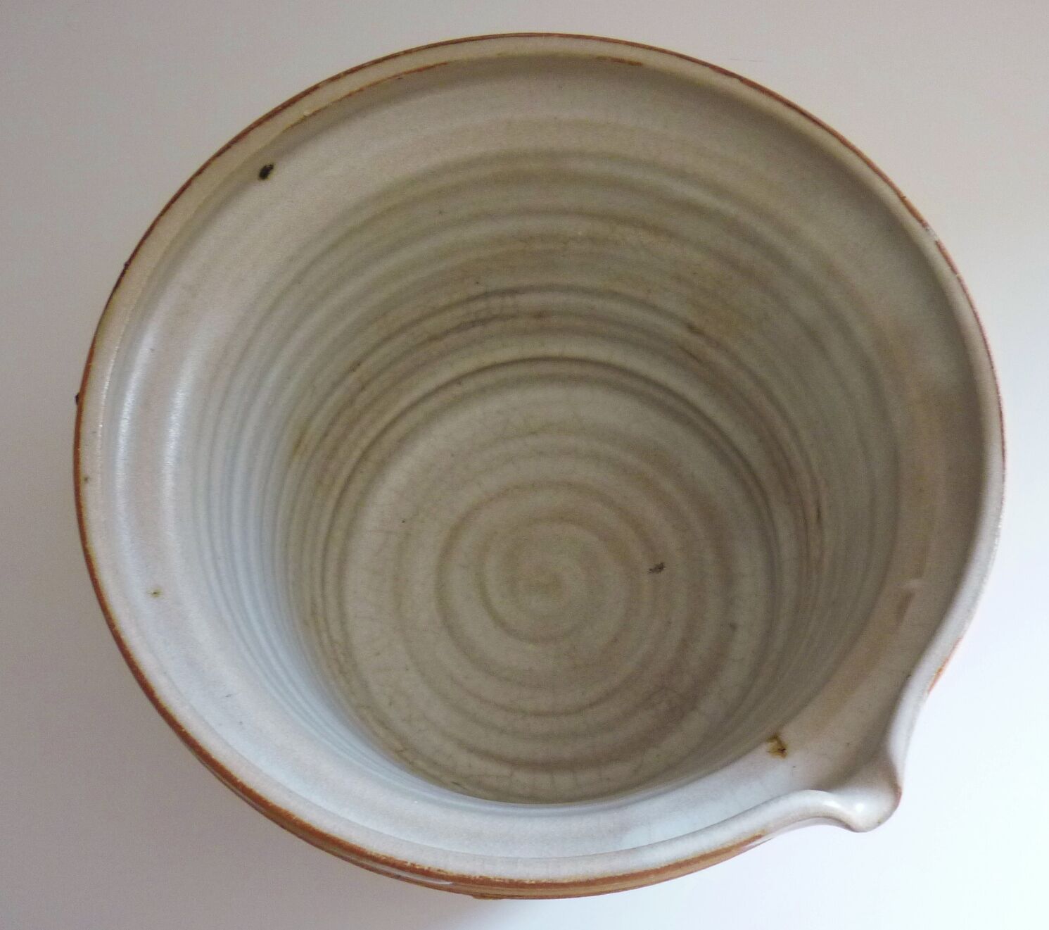 Ceramic "tachiste" flowerpot, signed La Poterie du colombier, the dove, 1970s