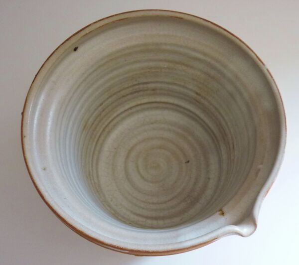 Cache pot céramique ''tachiste'', signé La Poterie du colombier, la colombe, années 70