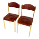 Pair of vintage industrial chair metal & wood, 1980