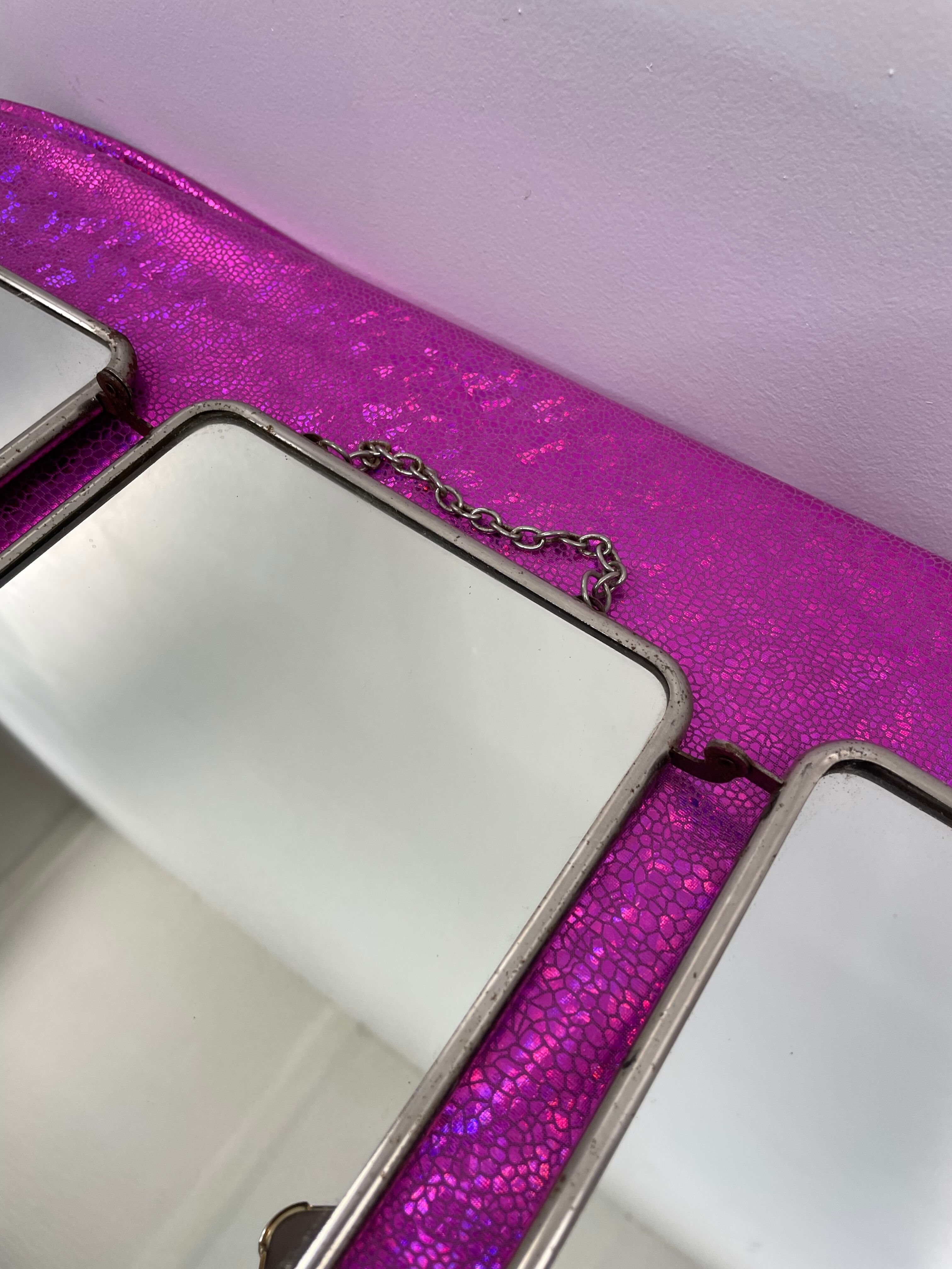 Vintage triptych barber mirror  50x21cm