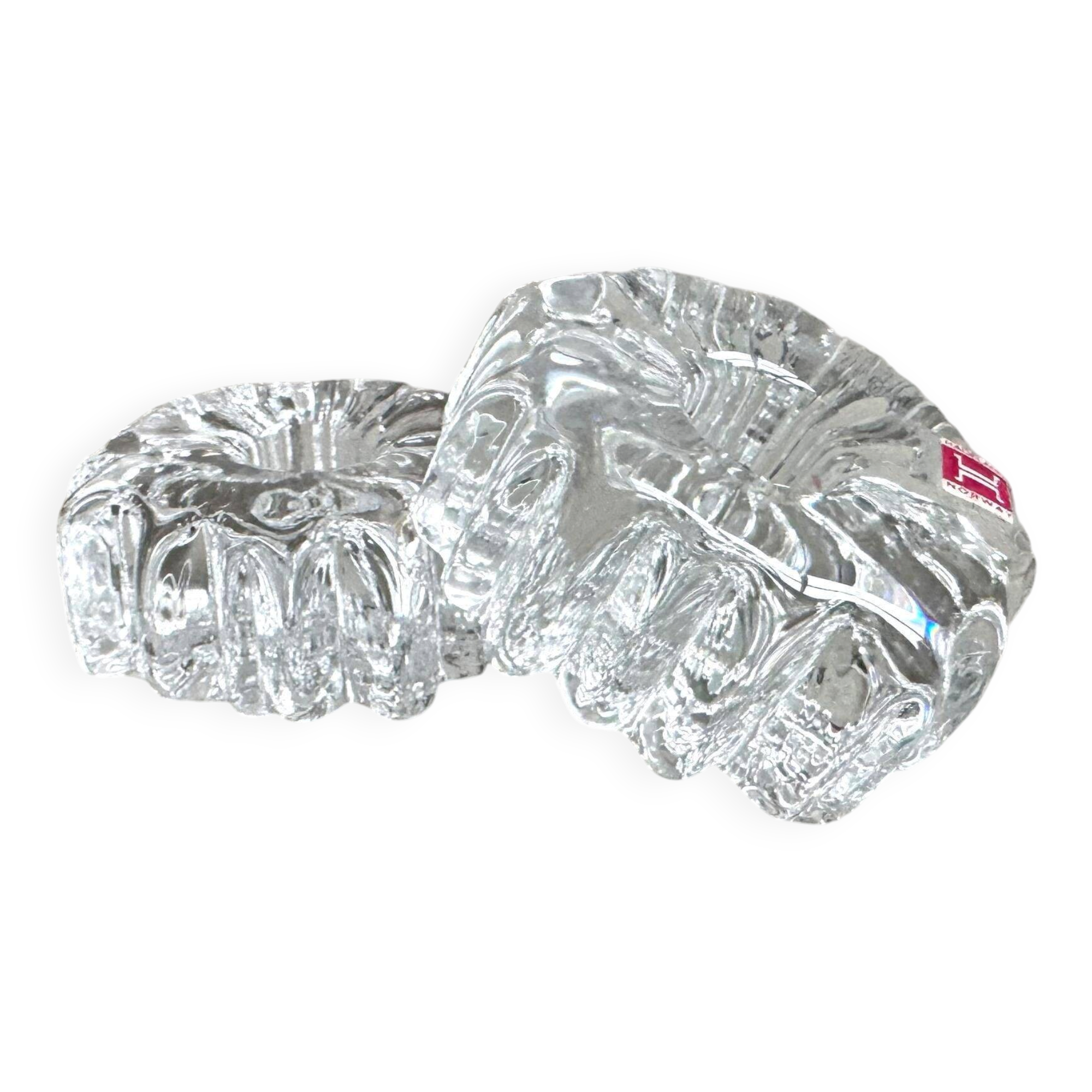 Set of 2 Hadeland Norway crystal candle holders