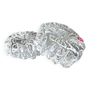 Set of 2 Hadeland Norway crystal candle holders