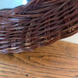 Oval wicker mirror