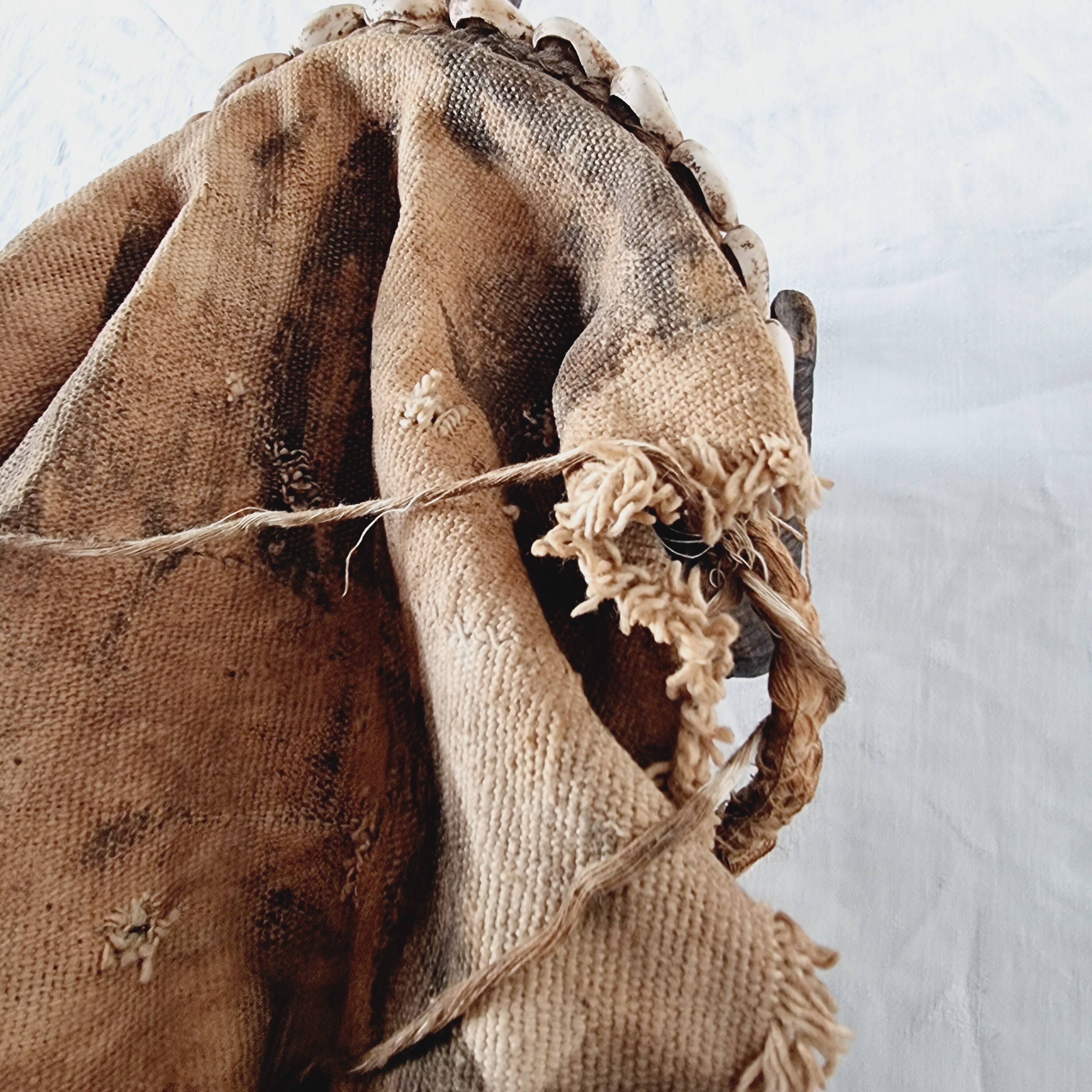 African mask from Mali from the N'Tomo tribe of Marka covered in chiseled brass