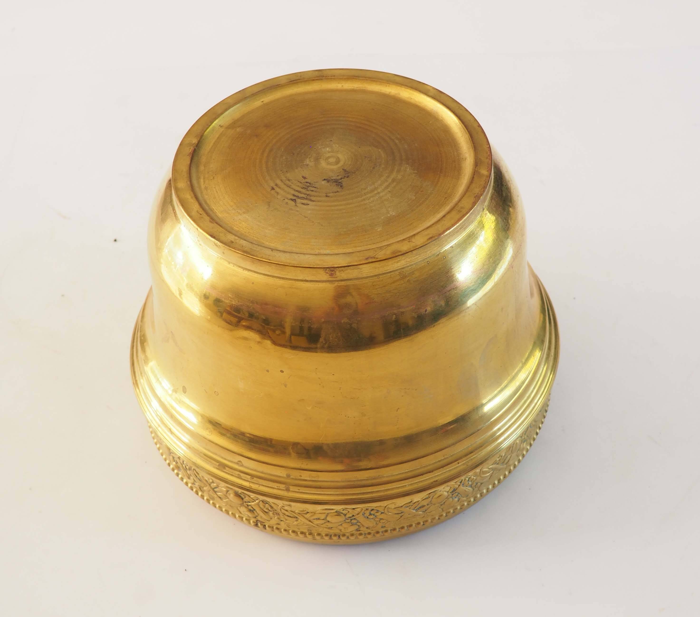 Golden brass flowerpot