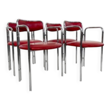 Ensemble de 4 chaises de salle à manger des années 50.