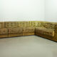 De Sede DS11 Olive Green Patched Leather Modular Sofa, 6 Elements. 1970s