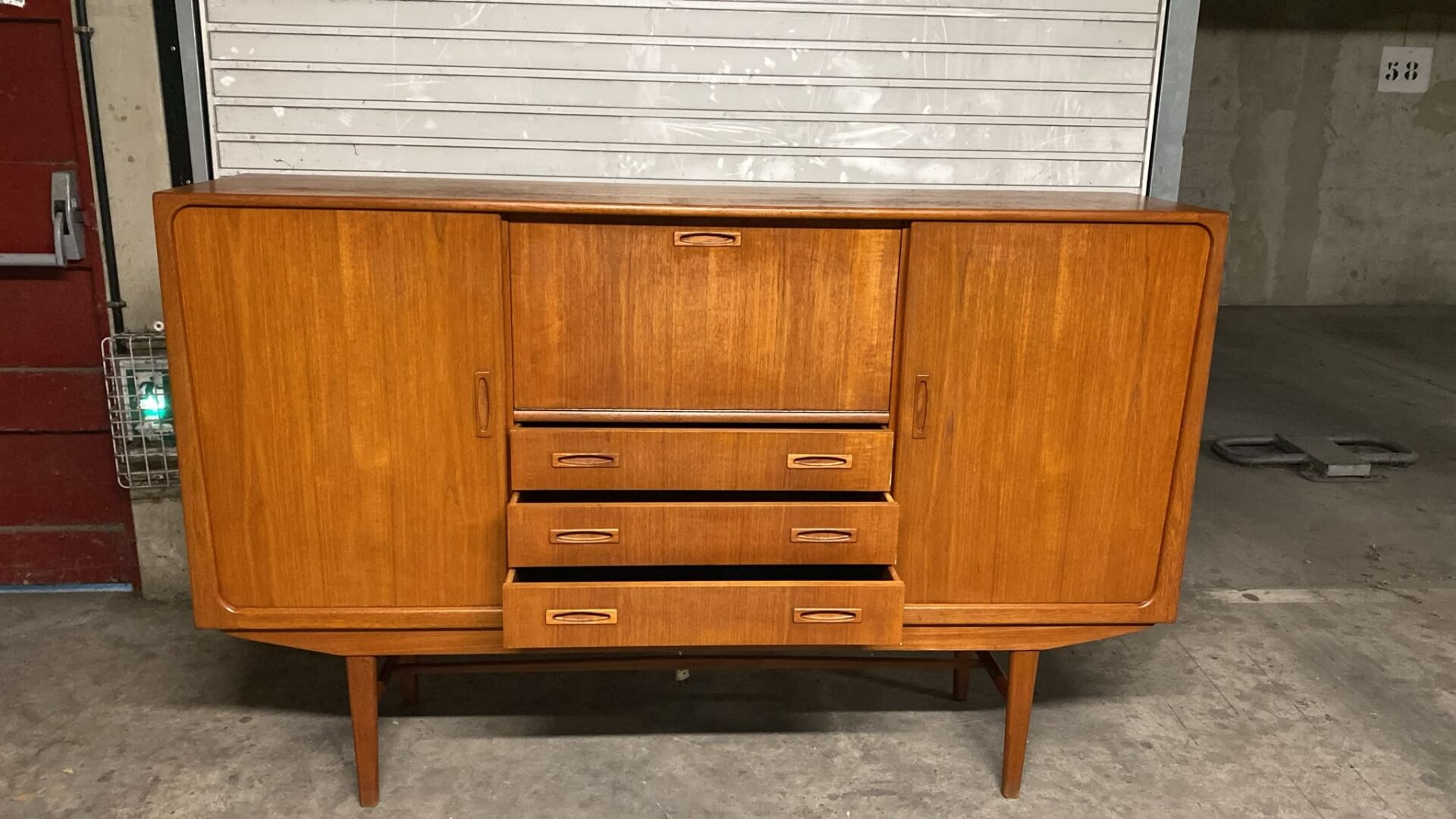 Vintage Scandinavian teak enfilade Clausen & son