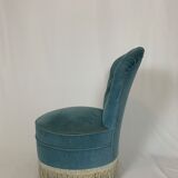 Blue velvet toad armchair