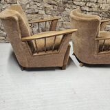Pair of 50" Brutalist armchairs