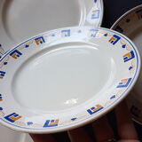 Suite of 4 plates made of Lunéville earthenware