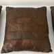 4 coussins en cuir vintage patchwork années 70