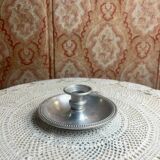 Silver aluminum hand candle holder