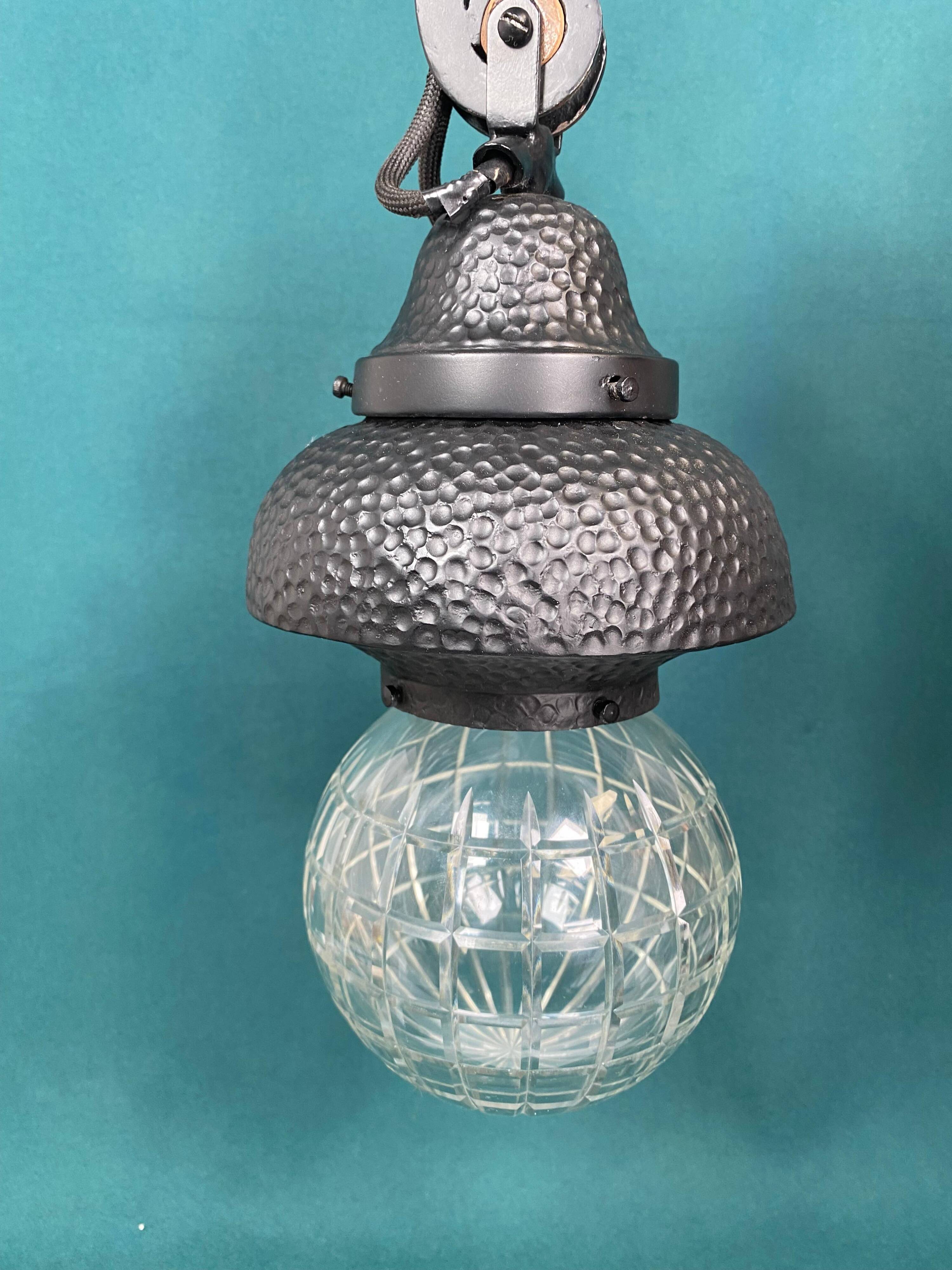 Black Art Nouveau wall lamp