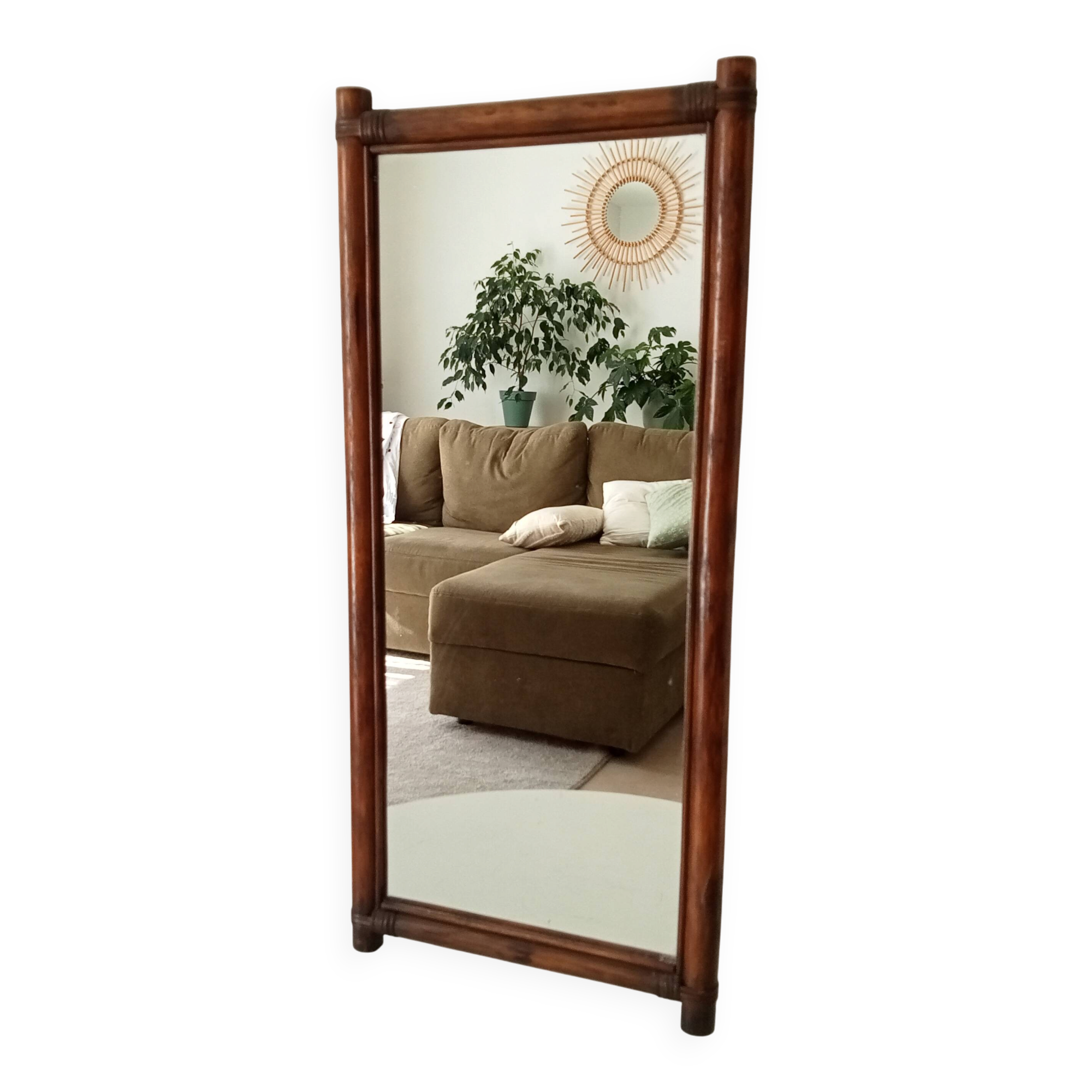 Vintage bamboo and rattan mirror from the 60s/70s.