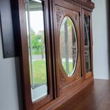 Miroir triptyque art déco chêne