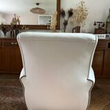 Vintage club chair in cream white leather