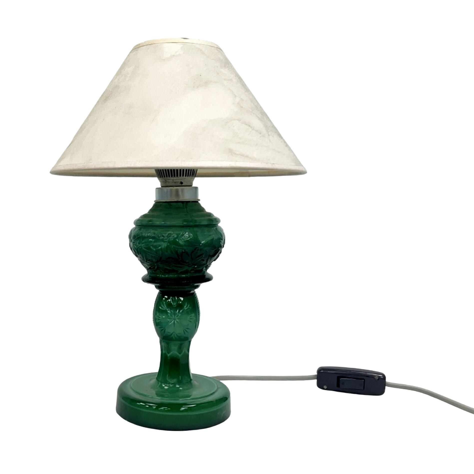 Malachite glass table lamp, Czechoslovakia, 1960s | Vintage MCM
