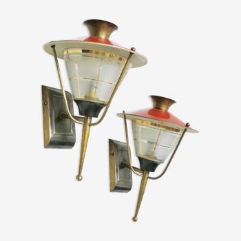 Pair of wall lanterns 50s