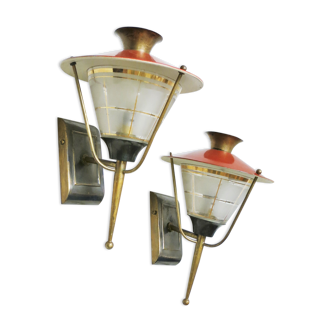Pair of wall lanterns 50s
