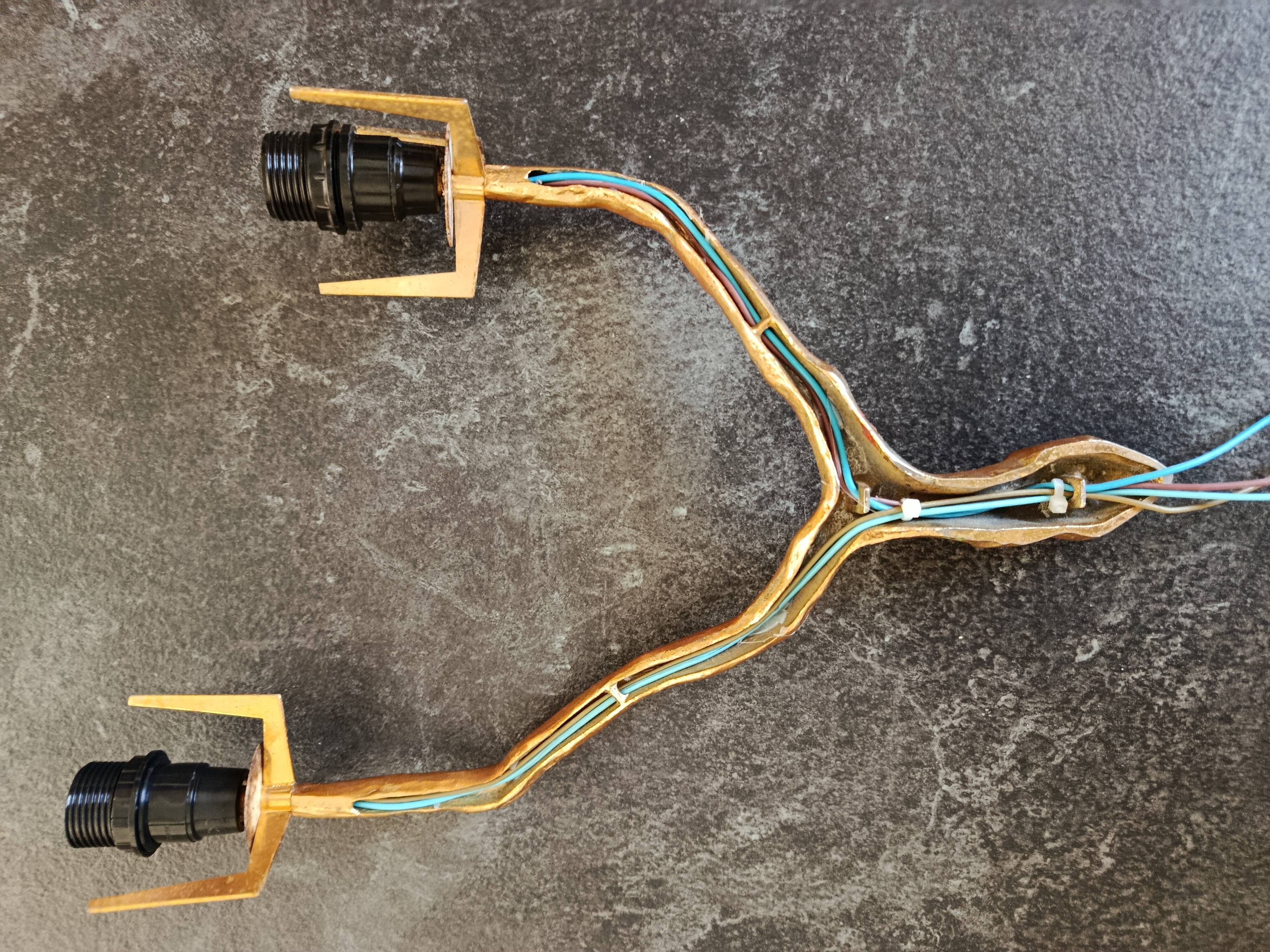 Brutalist wall sconces – Maison Arlus – Vintage 1960