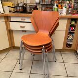 Chaises de cuisine en multipli courbé et inox