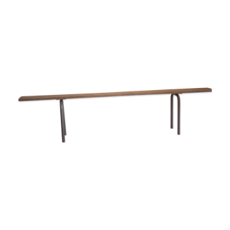Old wooden and metal bench