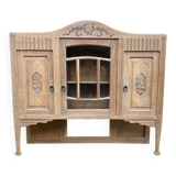 Vintage solid wood art deco 1940s display cabinet