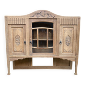 Vintage solid wood art deco 1940s display cabinet