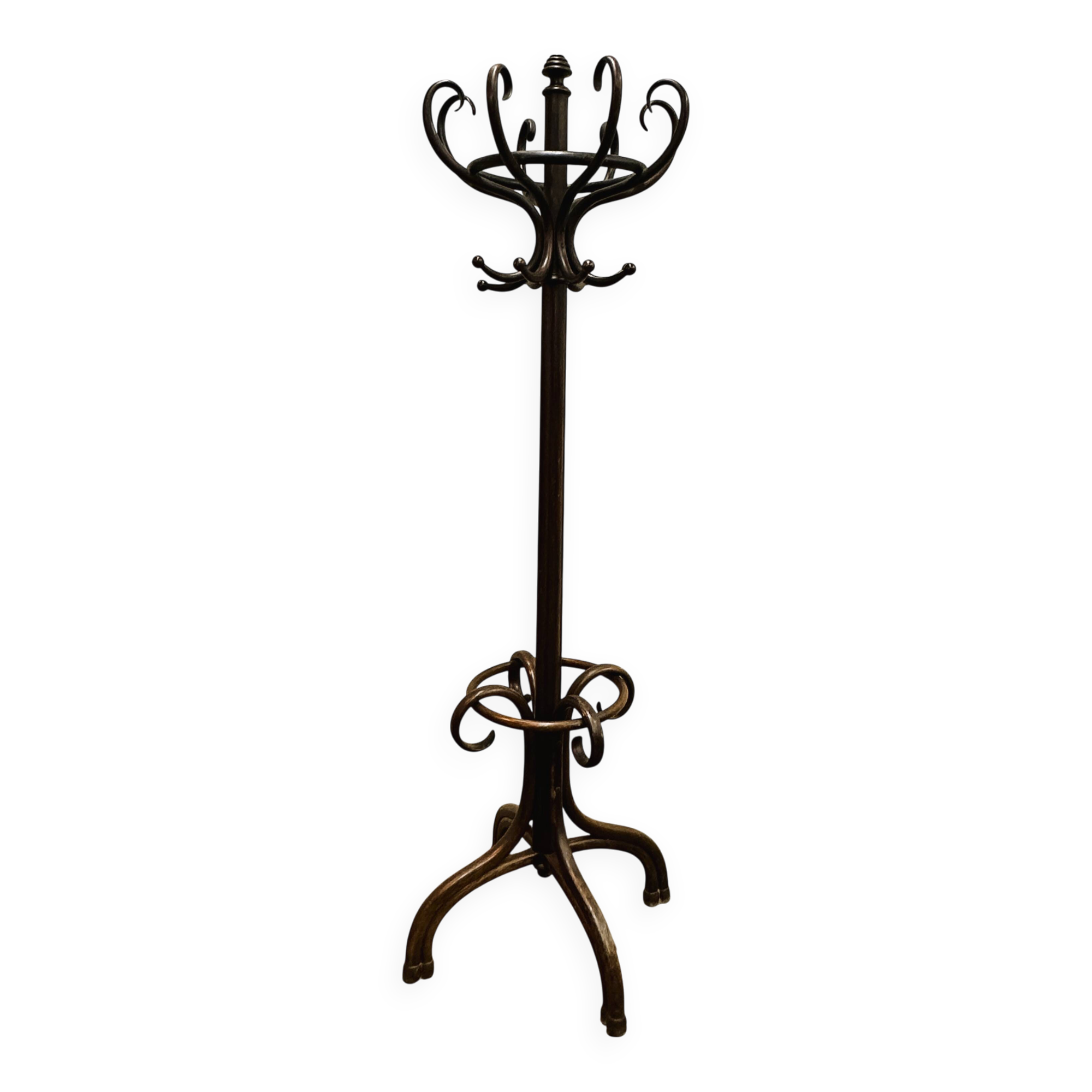 Grand porte-manteau Art Nouveau en bois courbé par Thonet. Vienne, 1879-1887