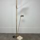 70s design floor lamp, brass and travertine, Hollywood Regency