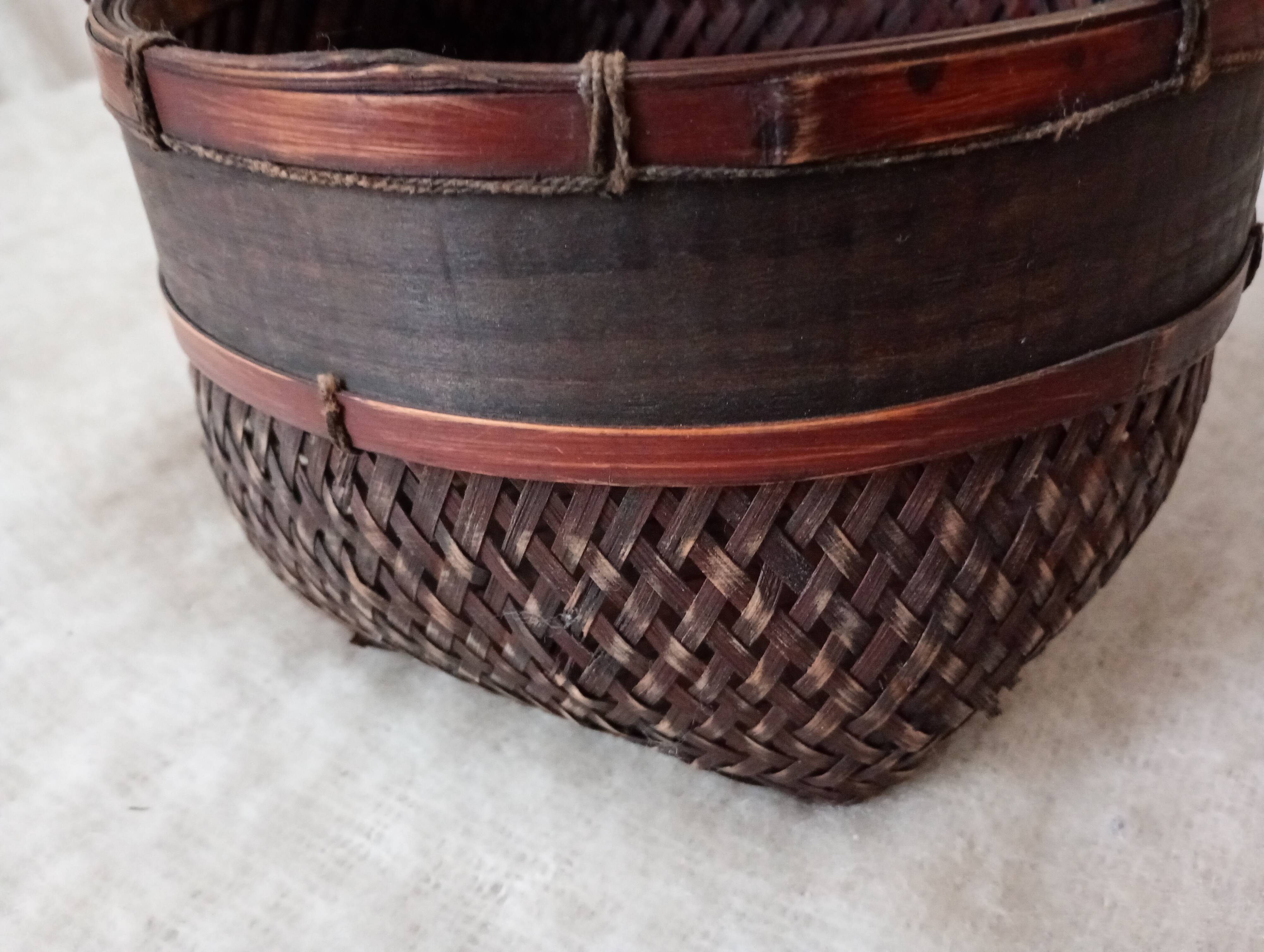 Japanese woven bamboo basket