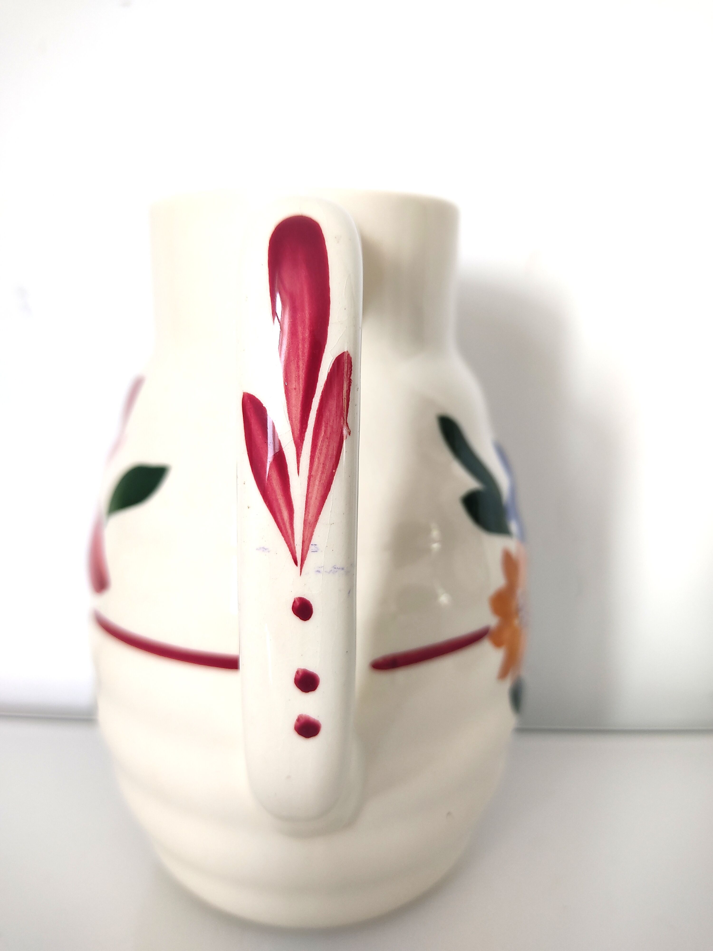 Pitcher Sarreguemines décor Selestat