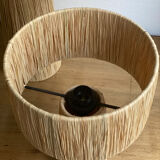Raffia minimalist bedside laying lamp
