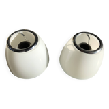 Pair of wall lights/White opal glass & Metal/Design Artémide/G Gismondi