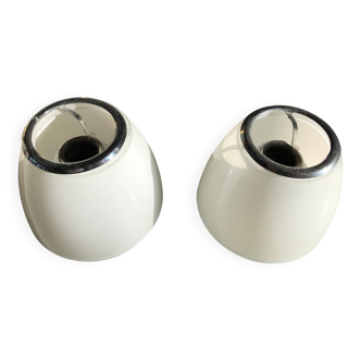 Pair of wall lights/White opal glass & Metal/Design Artémide/G Gismondi