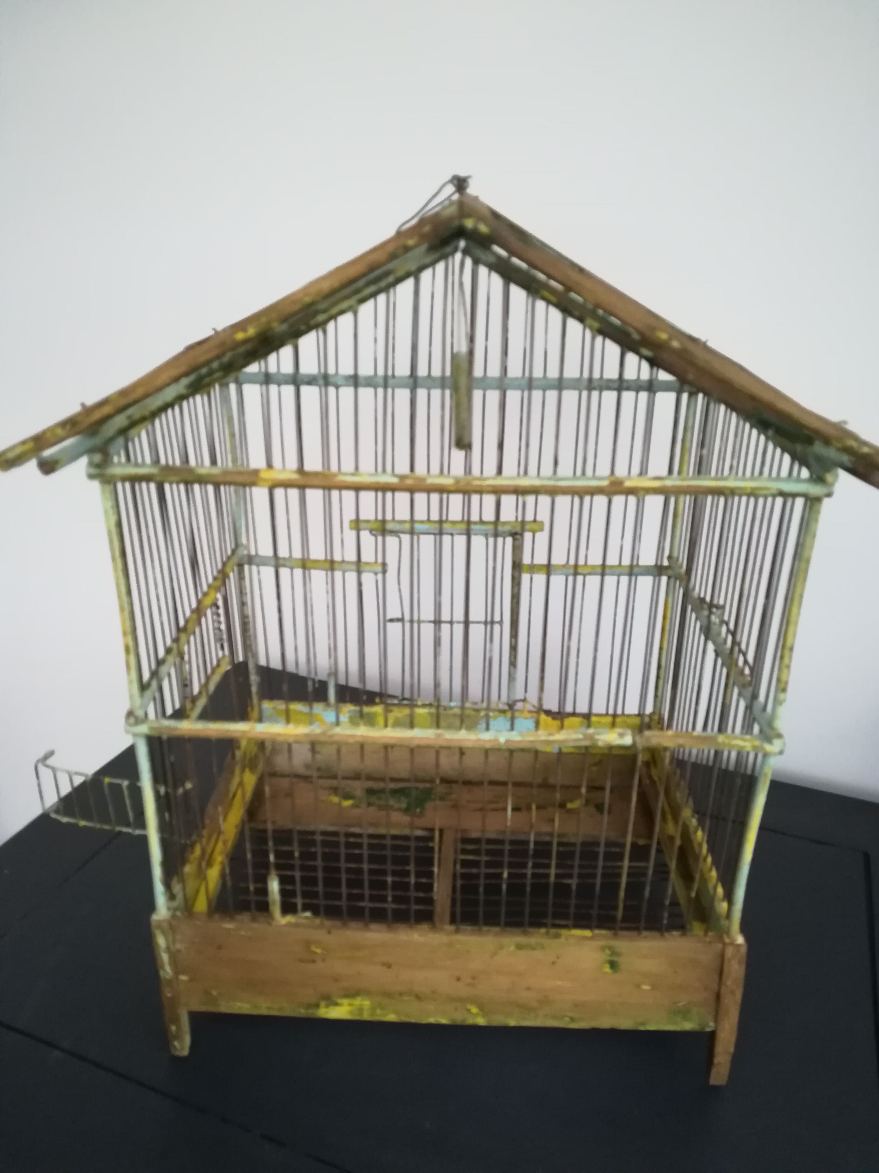 Old wooden birdcage