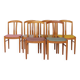 6 chaises Carl Ekström sur 12 – Chaise de salle à manger en teck, style suédois moderne du milieu du XXe siècle