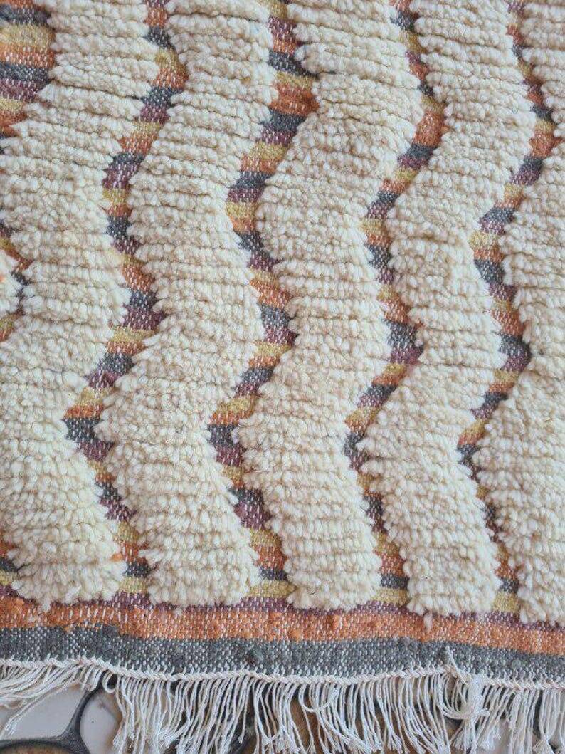 Traditional handmade carpet in pure Atlas wool, 2/3 m.