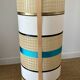 Solid oak floor lamp with contemporary shade