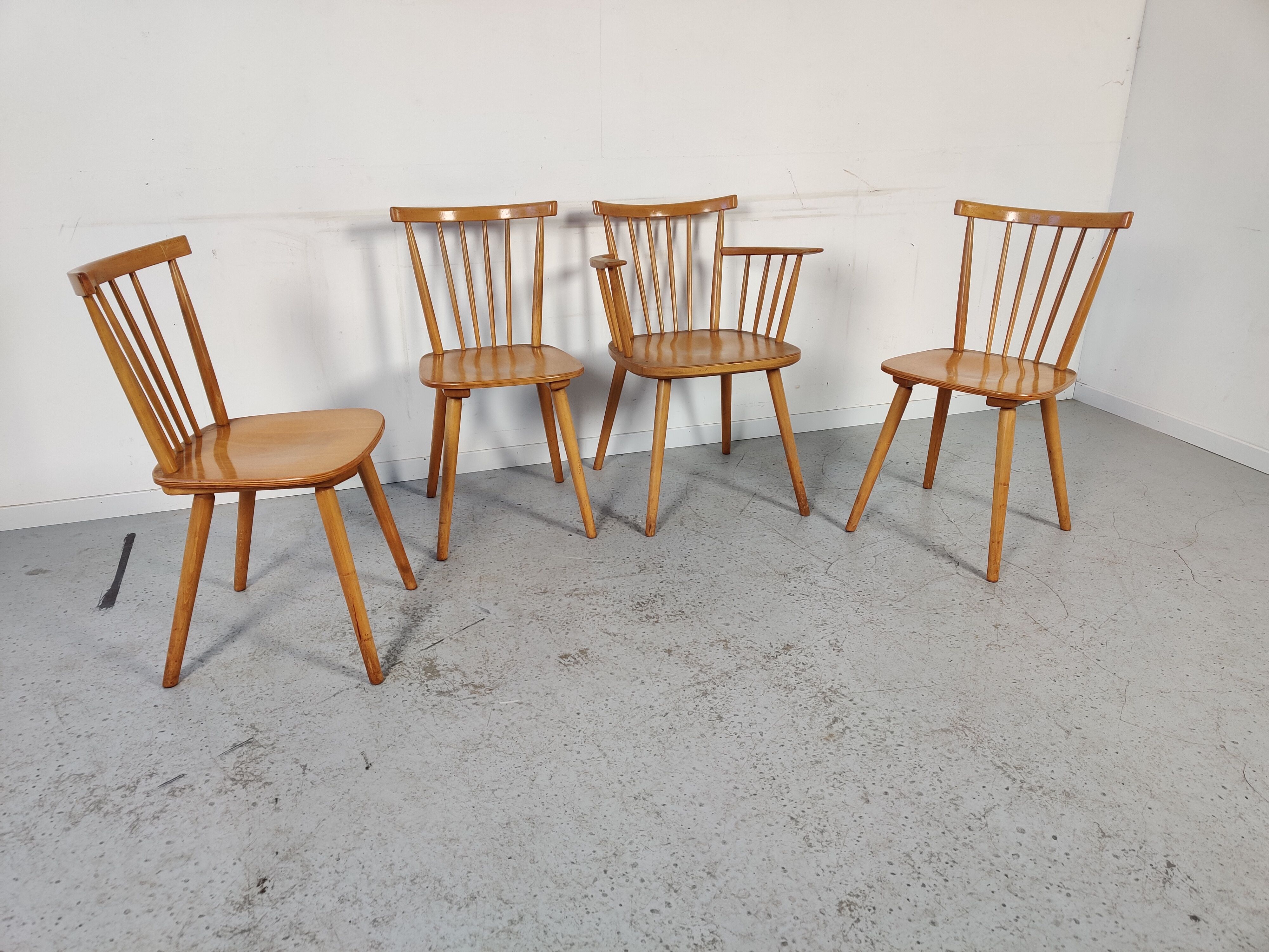 4 Vintage Scandinavian Hiller chairs, 60s