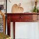 Antique solid wood farmhouse table 2 drawers