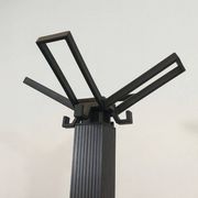Michele De Lucchi & Tadao Takaichi for Kartell. Black plastic coat rack "Segmenti". Italy. 1989