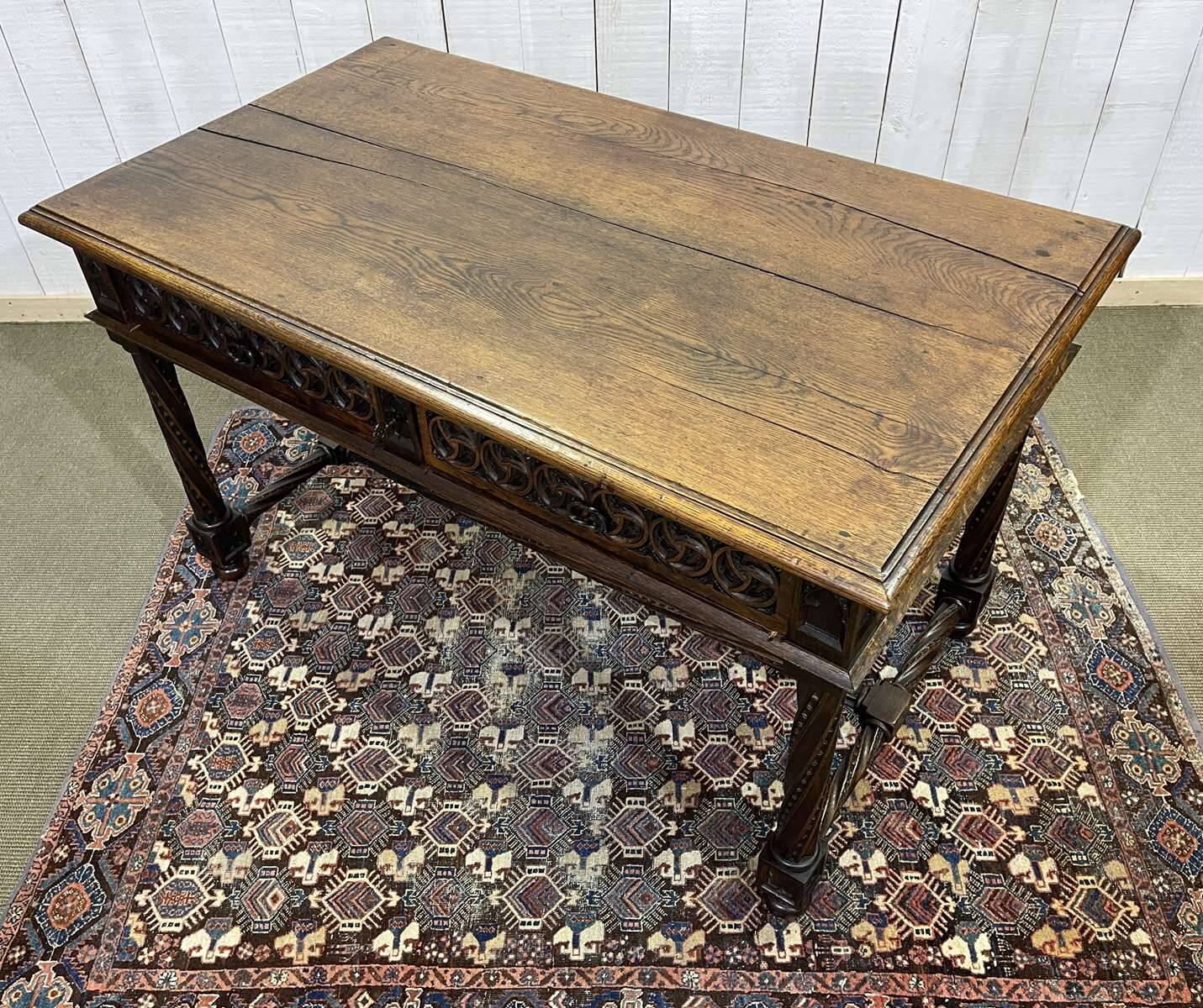 Late 19th century Gothic style oak desk