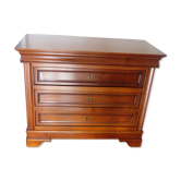 large curved chest of drawers - solid wood - cherry - 4 drawers - Louis Philippe